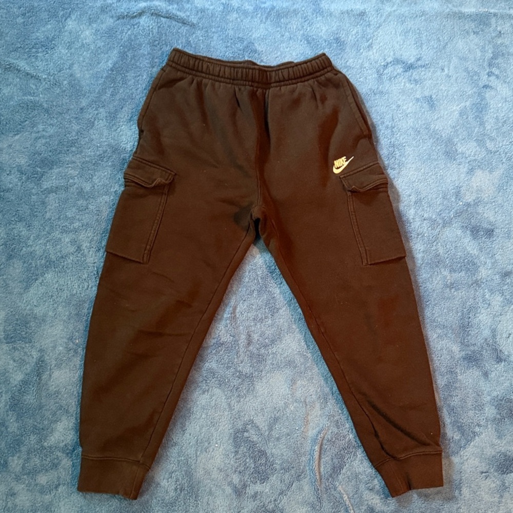 Nike Kids Black Sweatpants with Gold Logo